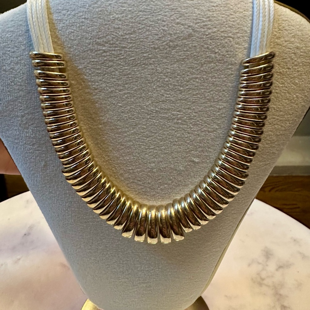 LOFT Gold and White Statement Necklace